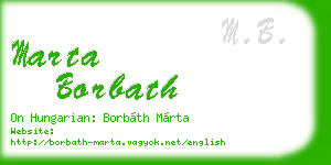 marta borbath business card